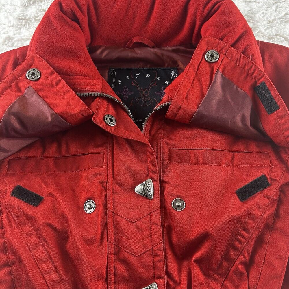 Spyder Ski Coat Embroidered Women's 8 Red‎ Thinsulate 90's Vibe Winter warm - Picture 13 of 16